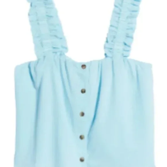 Ruffle Strap Cotton Tank Top - Picture 3 of 5